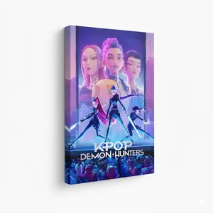 Canvas Wall Art KPop Demon Hunters Modern Living Room Bedroom Home Office Wall Decor Ready to Hang Framed Canvas Prints Gift for Classmates Friends and Family Cartoon Design posters