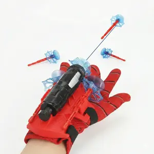 Spider Silk Superhero Wrist Launcher String Shooter, Polyester Wearable Glove with Suction Cup Darts, Unisex Indoor Outdoor Hero Role Play Toy Set, Birthday Gift for Kids Ages 4+