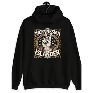 Women's Micronesian Islander culture with a focus on heritage, peace, and identity Graphic Hoodie - Long Sleeve Pullover Regular Fit | Soft & Breathable Fabric, Durable Print, Everyday Comfort, Machine Washable, retro vintage with tribal and Pacific