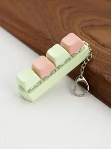 Colorblock Keyboard Button Design Keychain, Novelty Keychain for Women & Men, Cute Keychain for Bag & Key Decoration