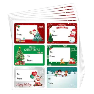 Christmas Gift Tag, 1 Set Self-adhesive Gift Wrapping Label, Sticky Labels, Gift Decoration Sticker Sheets, Adhesive Stickers for Christmas Party, Festive & Party Supplies