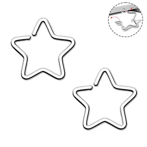 Oufer 2PCS 20G Titanium Star Seamless Nose Ring Set