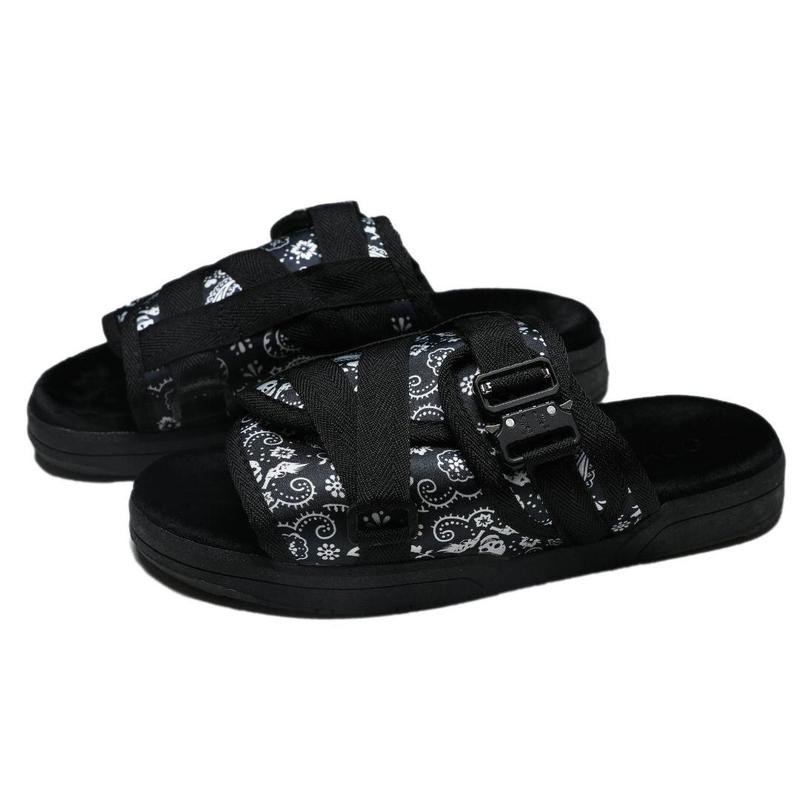 Bandanna Paisley Print Slide Sandals for Men and Women – Custom Paisley Design with Adjustable Straps, Arch Support & Slip-Resistant Sole, Perfect for Wide or Narrow Feet, Stylish Casual Footwear for Everyday Wear