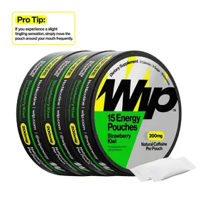 Wip Energy Pouches 3-Pack - 200mg Natural Caffeine, 15 Pouches per Can, Fuel Smart Focus Performance, No Nicotine, No Sugar, 0 Calories with Vitamins B and Niacin
