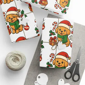 Festive Wrapping Paper - Holiday Gift Wrap with Cheerful Gingerbread Design | Christmas, Birthday, Parties, Kid's Gifts, Celebrations