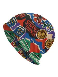 1 PC Upside Down Friends Cartoon Bonnet Homme Fashion Thin Hat Hellfire Club Skullies Caps For Men Women Creative Fabric Hats