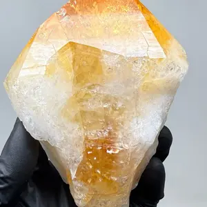 5.0” inch Raw Form Citrine Natural Point - Healing Crystal for Energy Enhancement and Positive Vibes - Perfect for Healing and Energy Boost Money and Abundance Stone