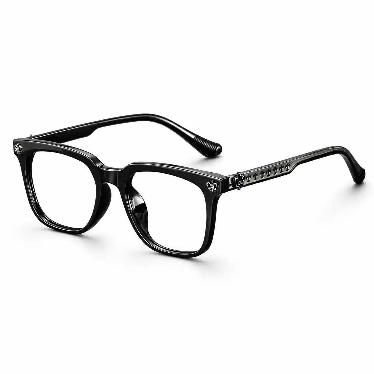 Ferrberty Glossy Black Square Blue Light Blocking Glasses, Stylish Unisex Eyewear Frames with a Comfortable Fit, Fashionable Daily Accessory for Work, Screen Time, Travel & Everyday Wear, Ideal Gift