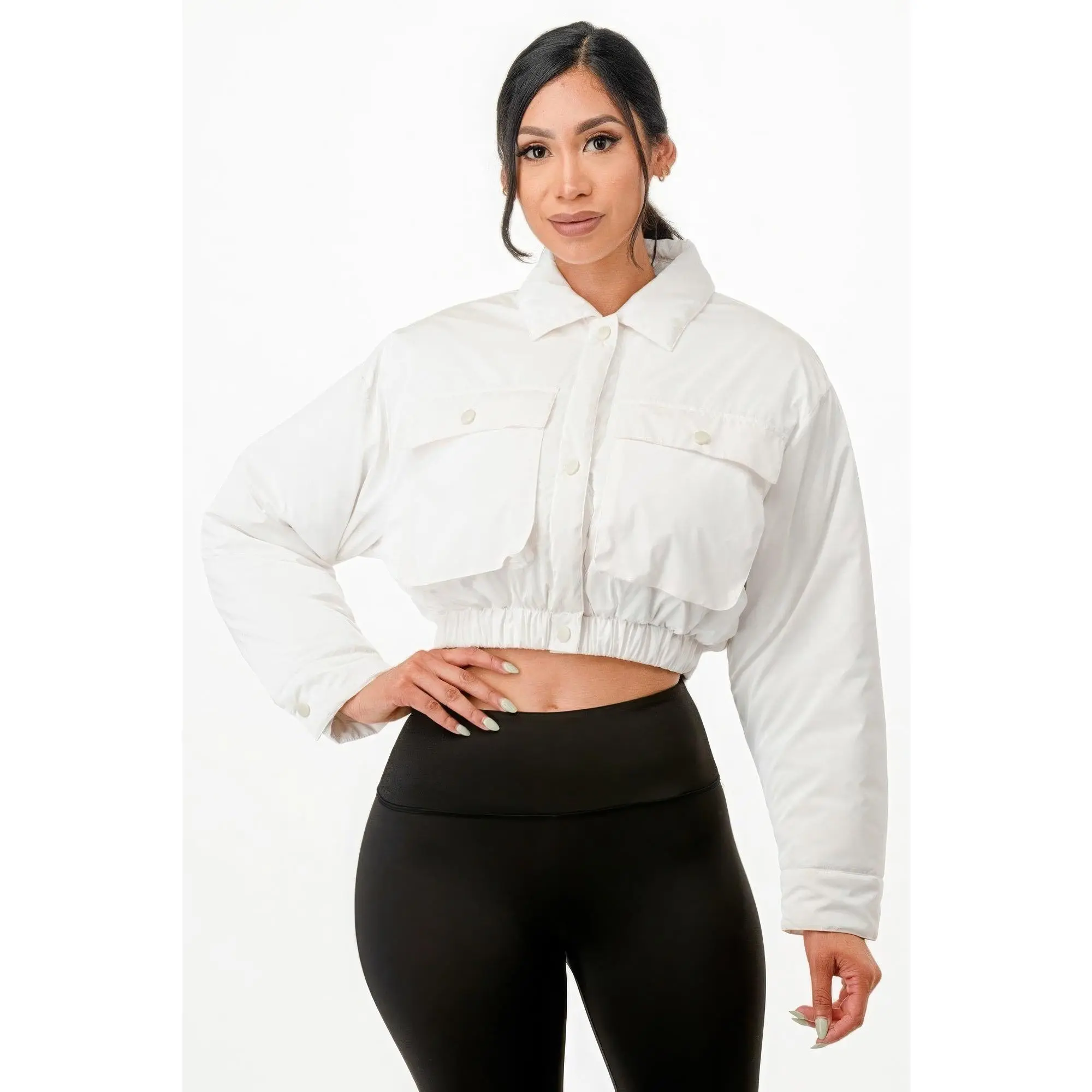 Shiny Puffer Bomber Jacket