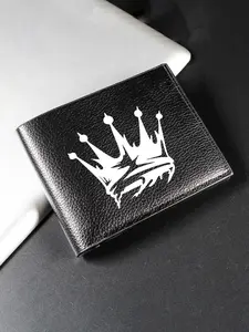 Crown Print PU Leather Wallet, Unisex Fashion Card Holder, Casual Short Wallet for Daily Commute Travel, Portable Tool Bag