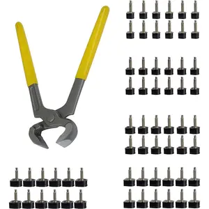 30 Pairs Women's High Heel Shoes Replacement Tips Pin (5 Different Sizes, 2 Different Pins Diamete) with 6" Heel Pliers for Repairing Shoes