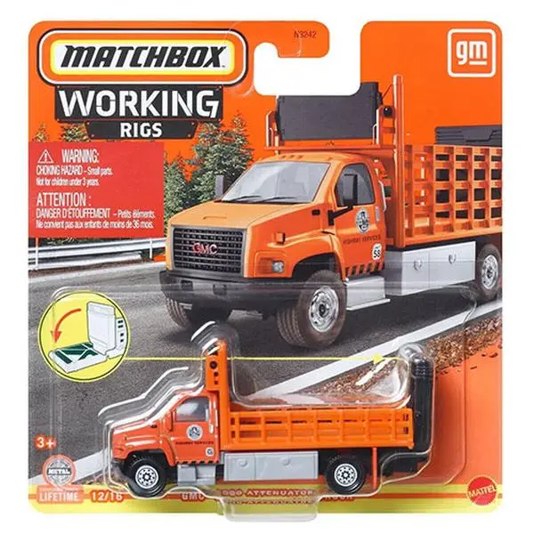 Matchbox Working Rigs Metal Vehicle - GMC 3500 ATTENUATOR TRUCK [HVV17] 12/16