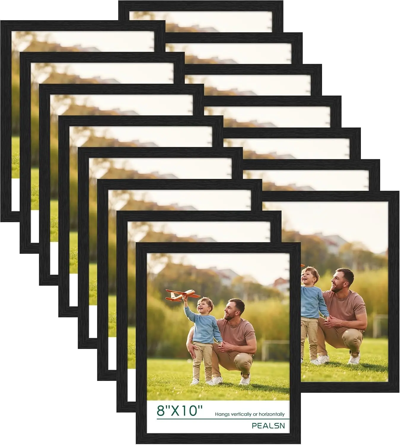 PEALSN 8x10 Picture Frame 15 Pack, Black With Polished Plexiglass