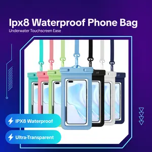 IPX8 Waterproof Phone Bag Universal – Hand Strap Back Design, Underwater Touch Screen Case with Lanyard, Dustproof Sandproof Shockproof for iPhone 16 15 14 13 12 Pro Max, Samsung S24 S23 (1 Pack)