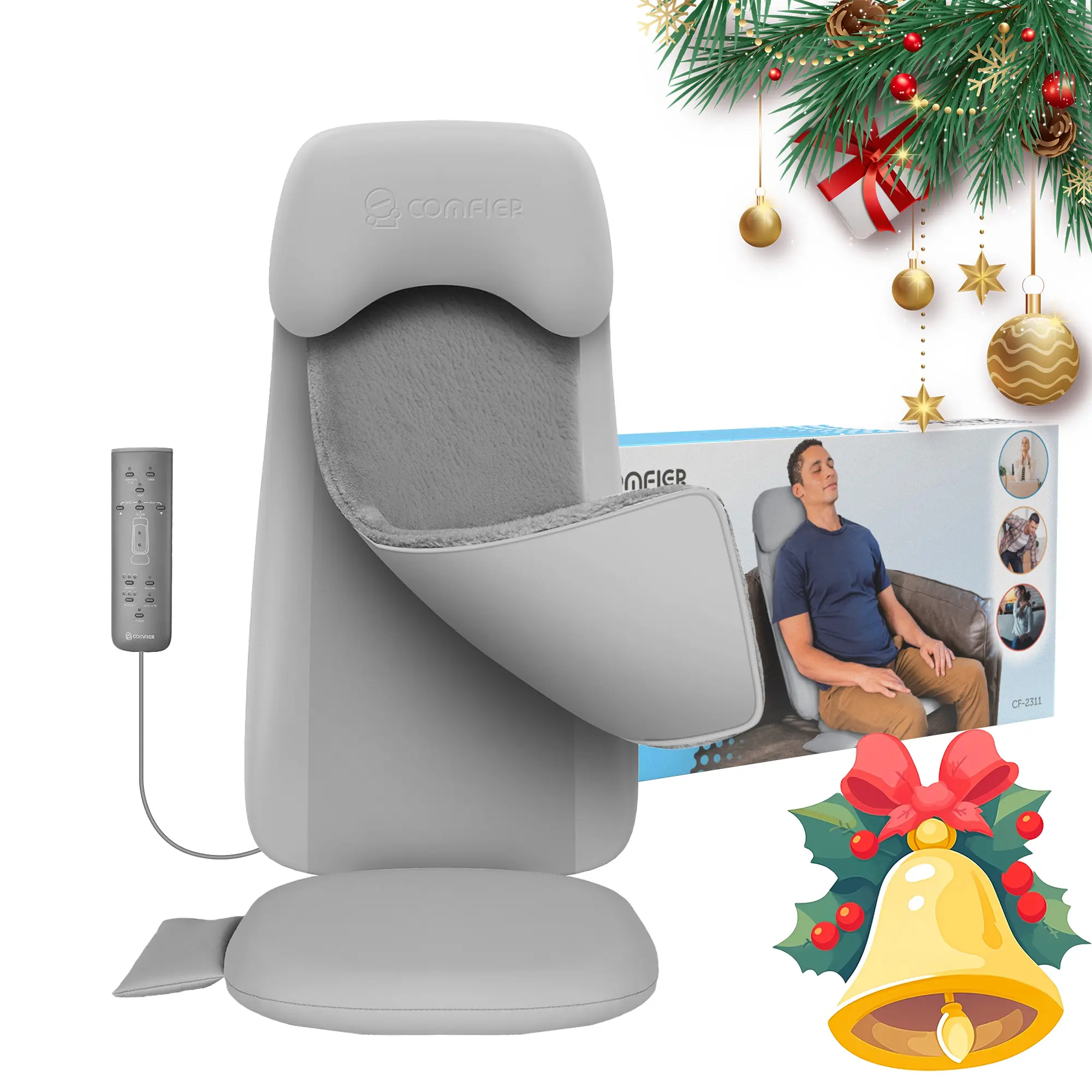 le wand plug-in vibrating massager Snailax Massage Back Massager Chair Pad Back Massager For Chair Heated Back  Massage Seat Cushion With main image 0