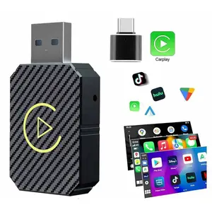 Mini Wireless CarPlay Dongle Type-C Plug & Play, Fast Stable Bluetooth WiFi Connection, 2 in 1 Support iOS 10+ iPhone, No Wiring Needed for Wired CarPlay Cars