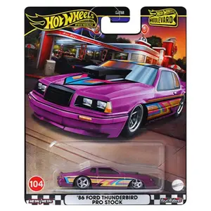 Hot Wheels Boulevard - '86 Ford Thunderbird Pro Stock #104, 1:64 Scale, Diecast Model Car
