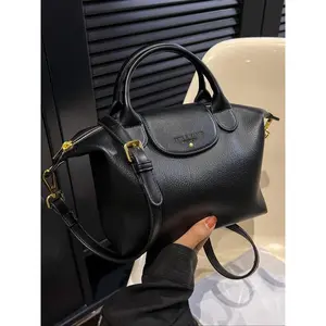 Women's Trendy Solid Color PU Leather Handbag – Casual Zipper Shoulder Bag, Versatile Crossbody Tote for Everyday Style,Shopping & Daily Commuting