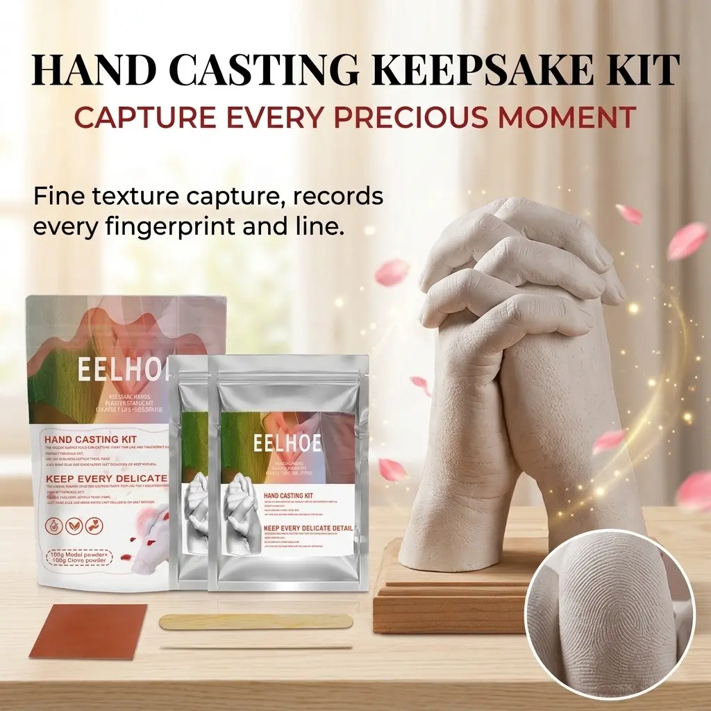 DIY Hand Casting Kit - 3D Hand & Ft Mold Powder, Specialty DIY Supplies for Couples, Keepsake Gift for Valentine's Day & Anniversary (Toys & Hobbies)