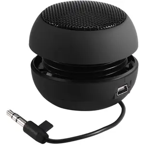 Mini Portable Travel Loud Speaker with 3.5mm Audio Cable Low Voltage Built-in Battery Retractable Speaker for IPod US