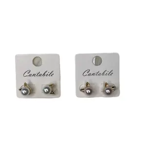 Cat ear pearl earrings