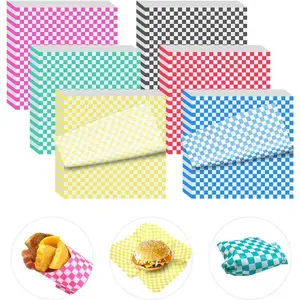 240 Sheets Variety Pack Checkered Dry Waxed Deli Paper Sheets 12x12 inch Paper Sandwich Paper Liners,  Basket Liners Wax Paper Deli Wrap Wax Paper Sheets for Wrapping Bread and Sandwiches