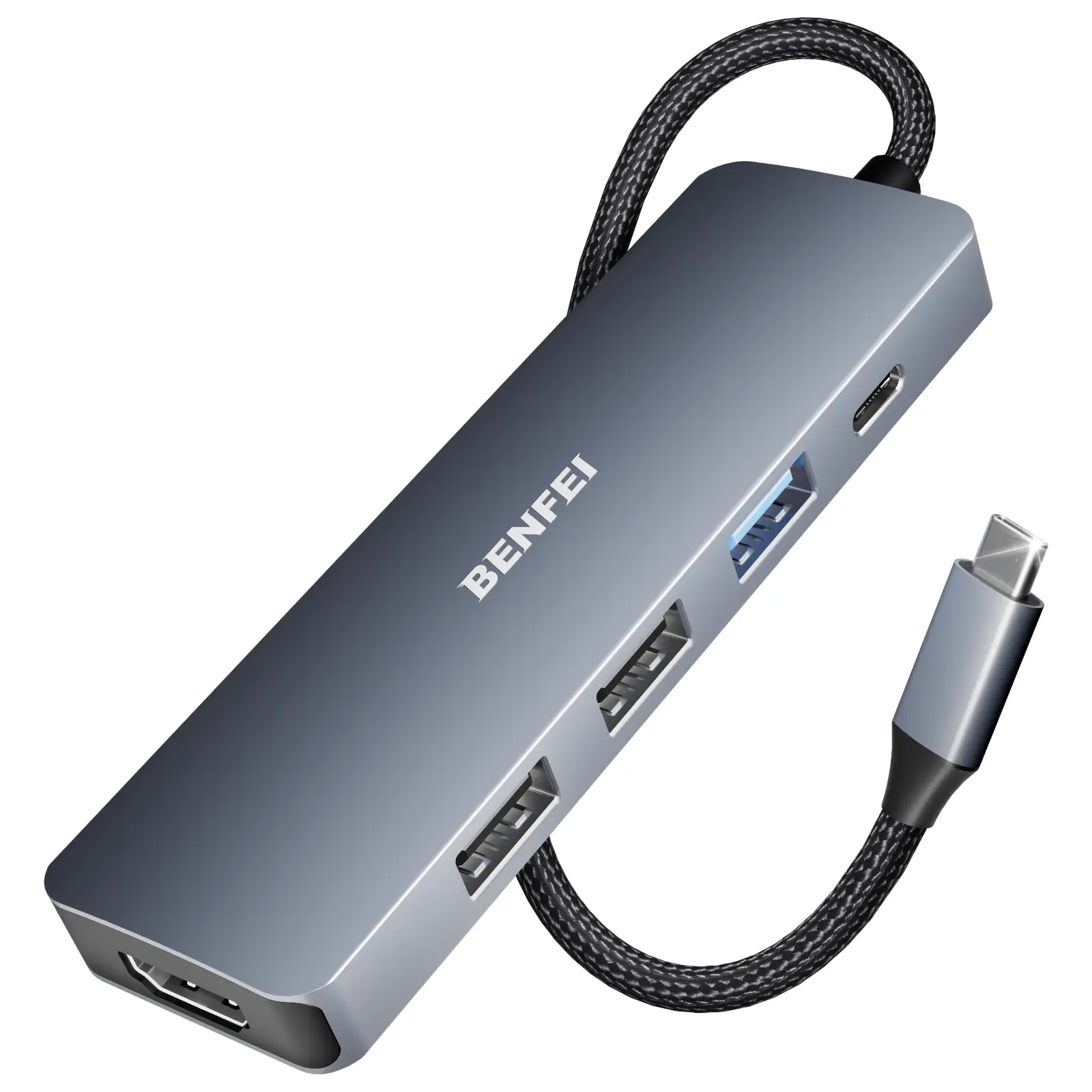 BENFEI 5-in-1 USB C Hub with 4K HDMI, 3 USB-A, 100W Power Delivery
