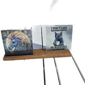 Morning Coffee cat cutting board, suncatcher, Trivette