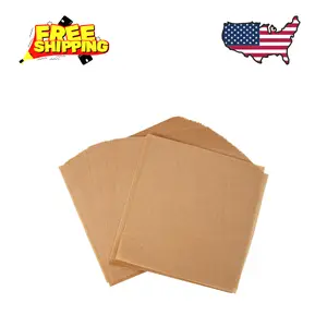 200Pcs 6 x 6 In Hamburger Patty Paper, Unbleached Parchment Paper Squares