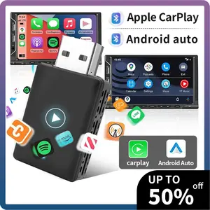 2 in 1 Wireless CarPlay Adapter IOS Android Auto 2-in-1 Adapter, 5GHz Fast & Stable, converts wired to wireless,suitable for factory wired  Plug Play for Factory Cars 2016+