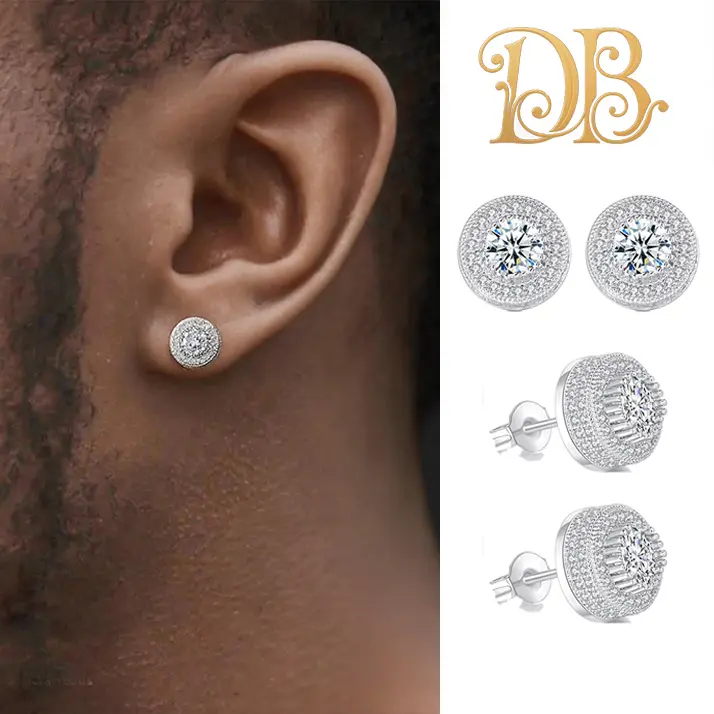 Retro Round Fashion Earrings Comfort Moissanite Earrings Personalized Fashionable Street Unisex Earrings and Versatile Thick Earrings Gifts For Men pretty studs Beautiful thick studs Holiday Party Gifts Set men shoop earrings