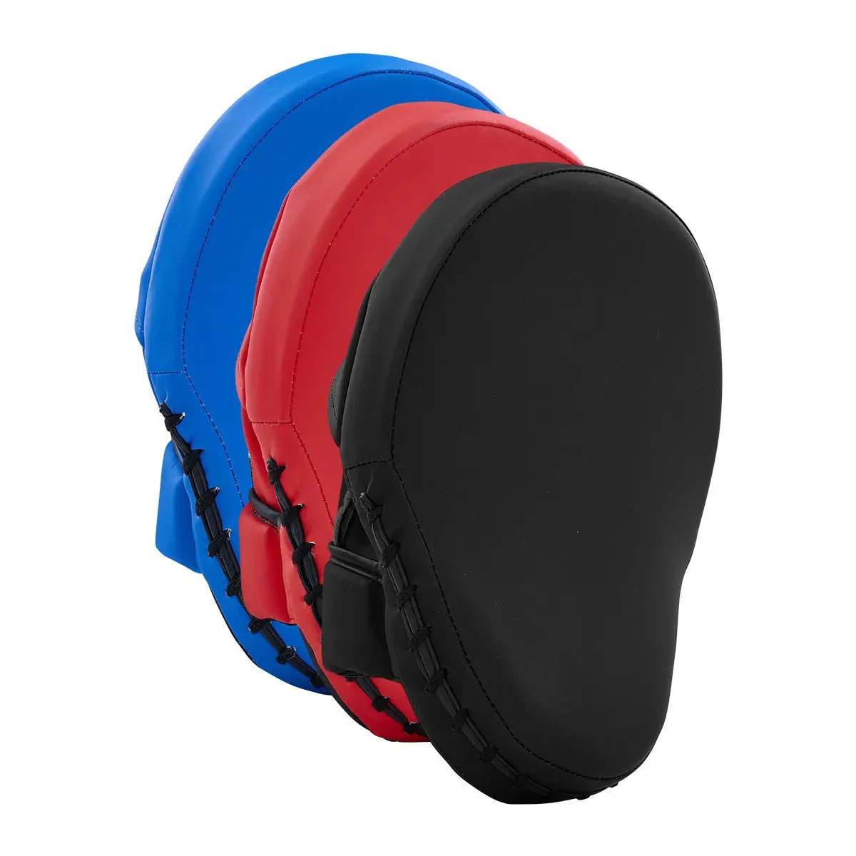Solid Curved Polyurethane Focus Mitts, Durable Boxing Pad Pair with Anti-Microbial Lining and Grip Ball for Precision Strike Training