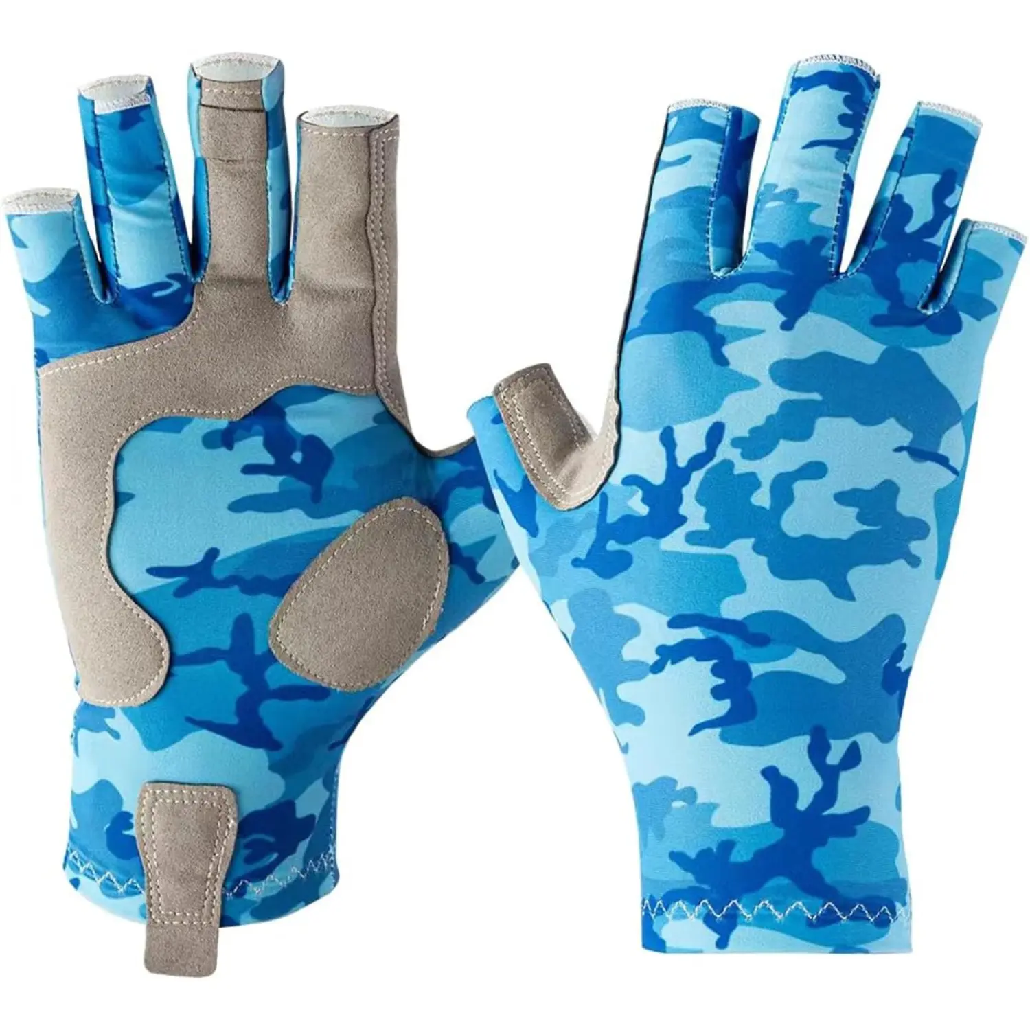 UPF 50 Fingerless Fishing Gloves for Men Women Silicone Grip Sun Protection Gloves Lightweight for Kayaking Cycling Hiking Paddling Outdoor Sports
