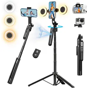 Auto   Tripod with 360 Rotation Stand, 70.9"Ai Motion , Grados de Movimiento Celular Selfie Stick Rotation with Remote, Motion Sensor Phone Stand, for Vlog/Live Stream/Video Record