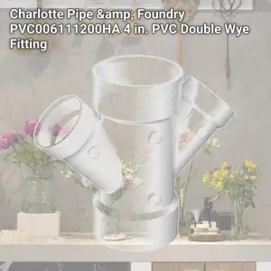212 MAIN 4 in. PVC Double Wye Fitting, Charlotte Pipe & Foundry PVC006111200HA, High Durability Easy-Install Sanitary Drain for Sewer Drainage, Boating Water Sports