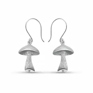 Innerplane Gold Plated Mushroom Dangle Earrings - Stylish Fashionable Luxurious Drop Earrings for Women & Girls Perfect Birthday Gift