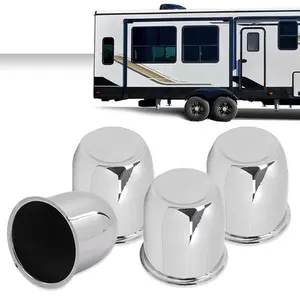 Fit For 3.18" Rims Center Bore Trailer Rim 4pcs Chrome Push Through Center Caps