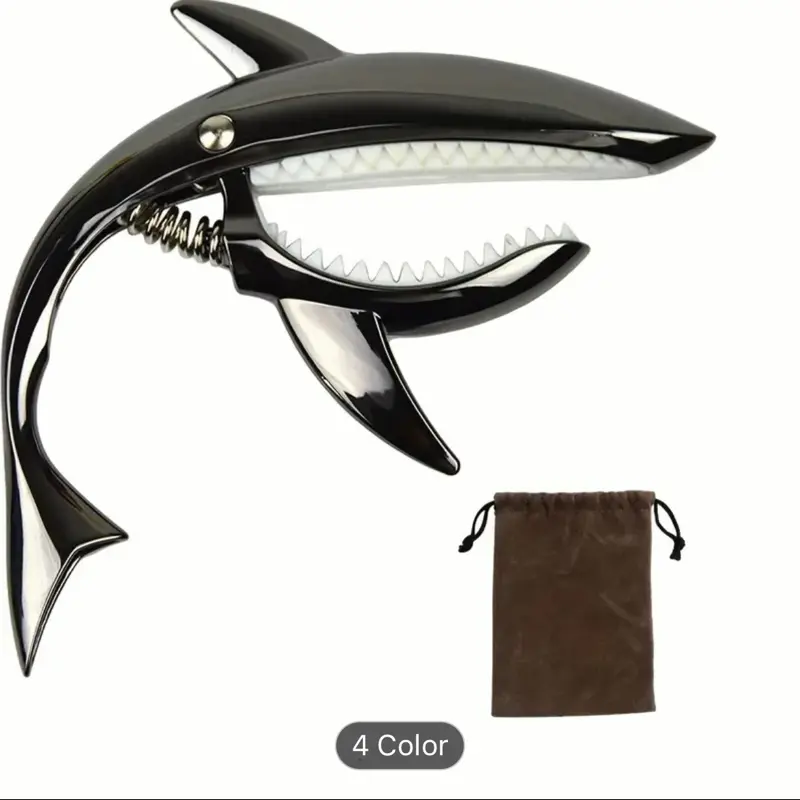 Zinc Alloy Guitar Capo Shark Capo for Acoustic and Electric Guitar with Good Hand Feeling, No Fret Buzz and Durable,Gift for Musicians