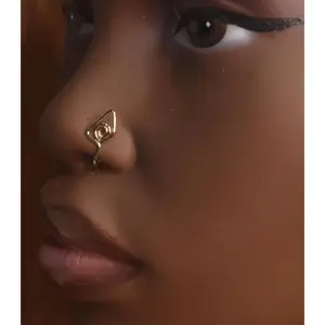 Triangle Swirl Loop Circle Wire Nose Cuff