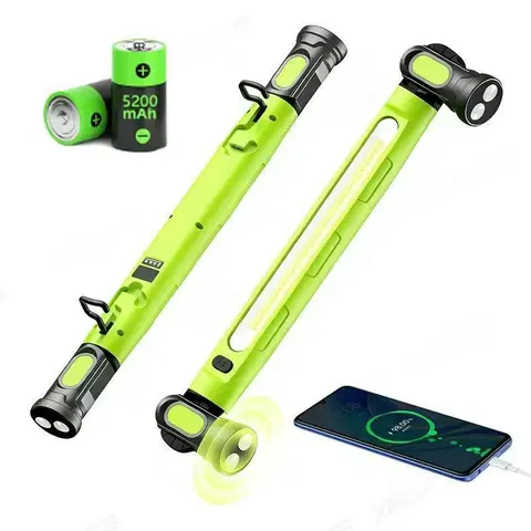Cordless Rechargeable Under Hood LED Lightbar, 81-LED 3000LM Brightness, 5200mAh Battery-Powered, 360° Hood Aim, 3-in-1 Construction Light, Magnetic Base with Hooks, Impact-Resistant Housing, 6.5h Low Mode for Mechanics