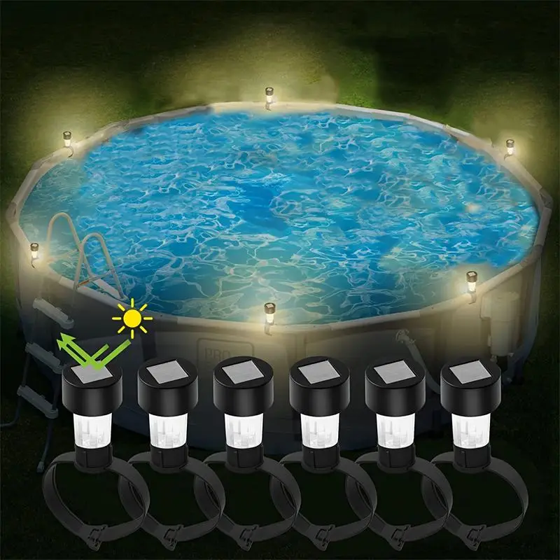 Solar Powered Pool Light, Solar-Powered Pool Light with 40mAh Nickel Battery, Light Sensor Control Decorative Illumination for Above Ground Pools