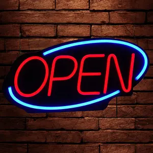 24" LED Open Sign Neon Light Horizontal Neon OPEN Sign LED Light Fraternity Houses Window Decorative
