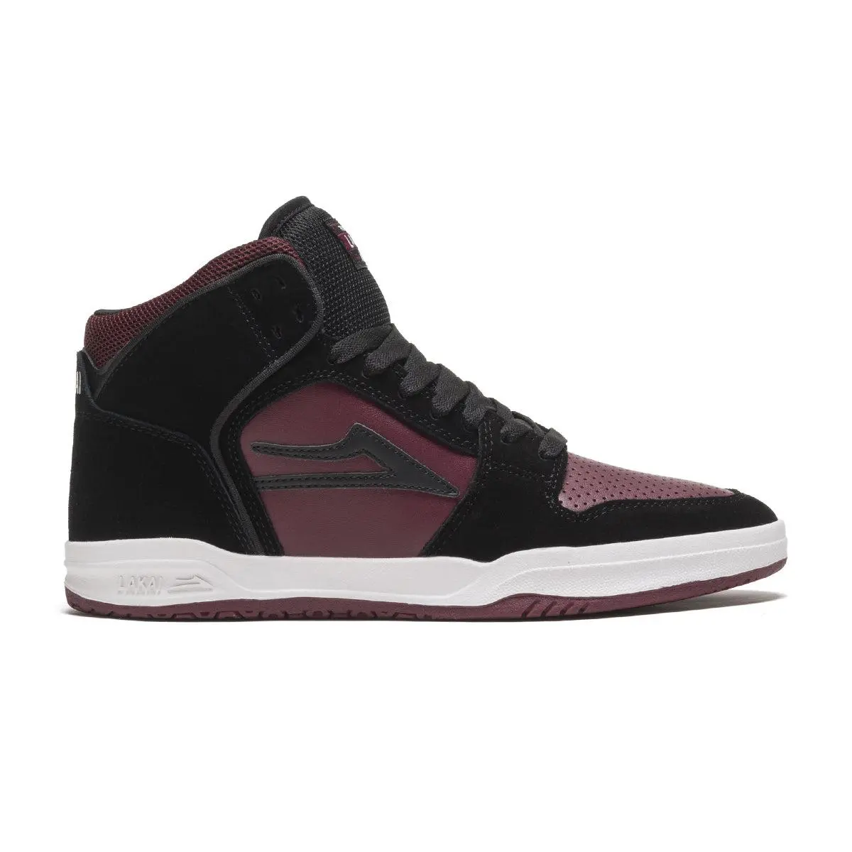 Lakai Skateboard Shoes Telford Black/Burgundy Suede