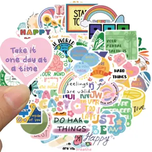 50Pcs Mental Health Stickers Mental Health Matters Awareness Vinyl Laptops Decals Kids Teens Adults Gifts Therapist Water Bottles Bumper Helmet Book Decorative Doctor Reward Stickers