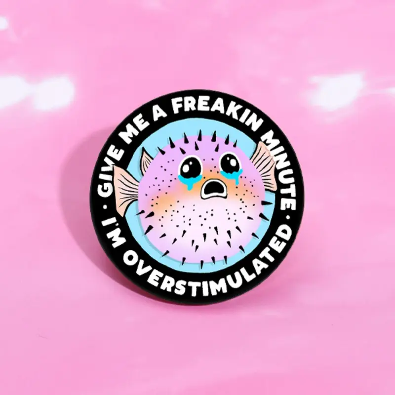 Cute Cartoon Puffy Pufferfish Design Brooch Pin, Lapel Brooch, Fashion Alloy Emblem Badge Decoration for Daily Clothing Decor, Trendy All-match & Exquisite Brooch for Birthday Gift, Jewelry