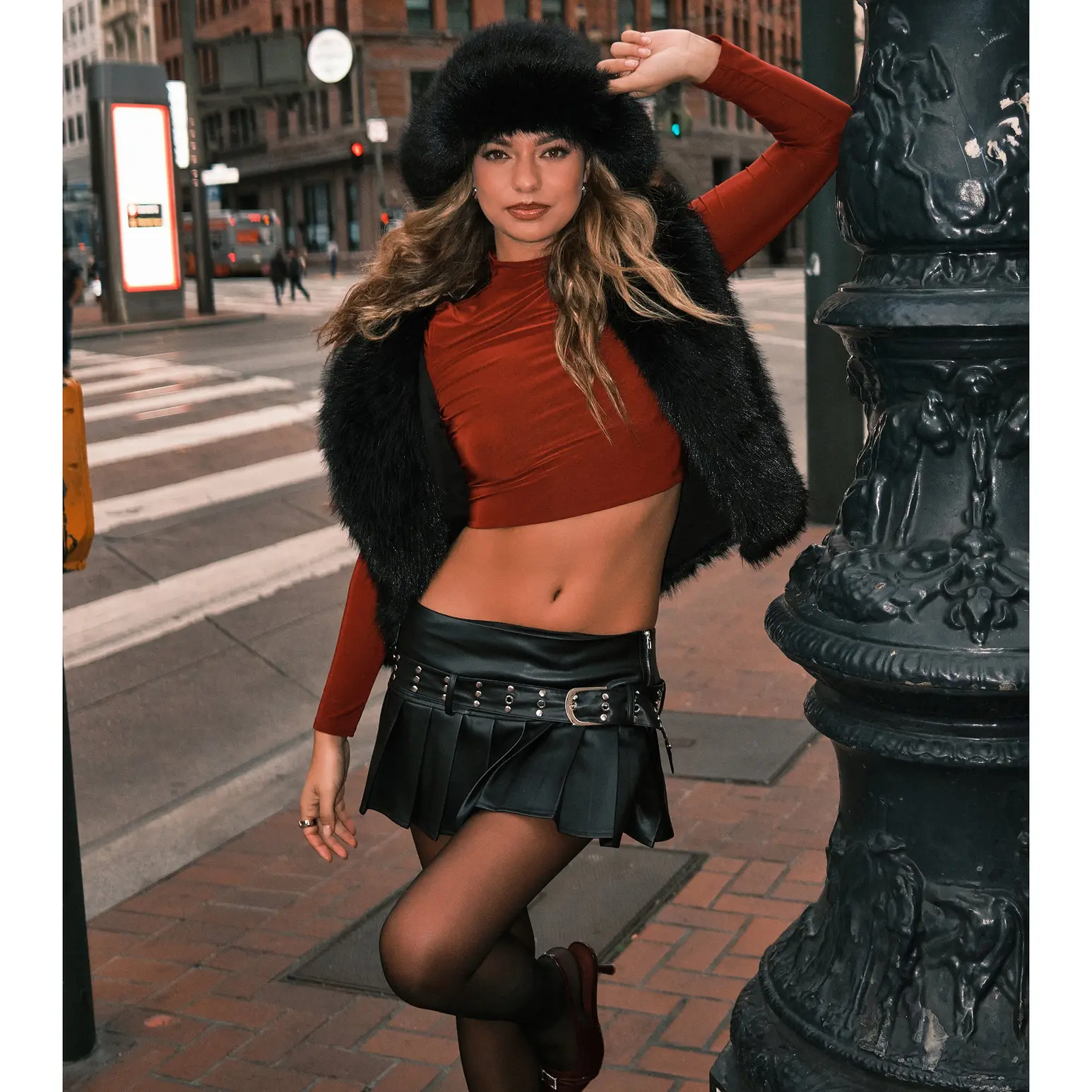 Downtown Chic Faux Leather Mini Skirt