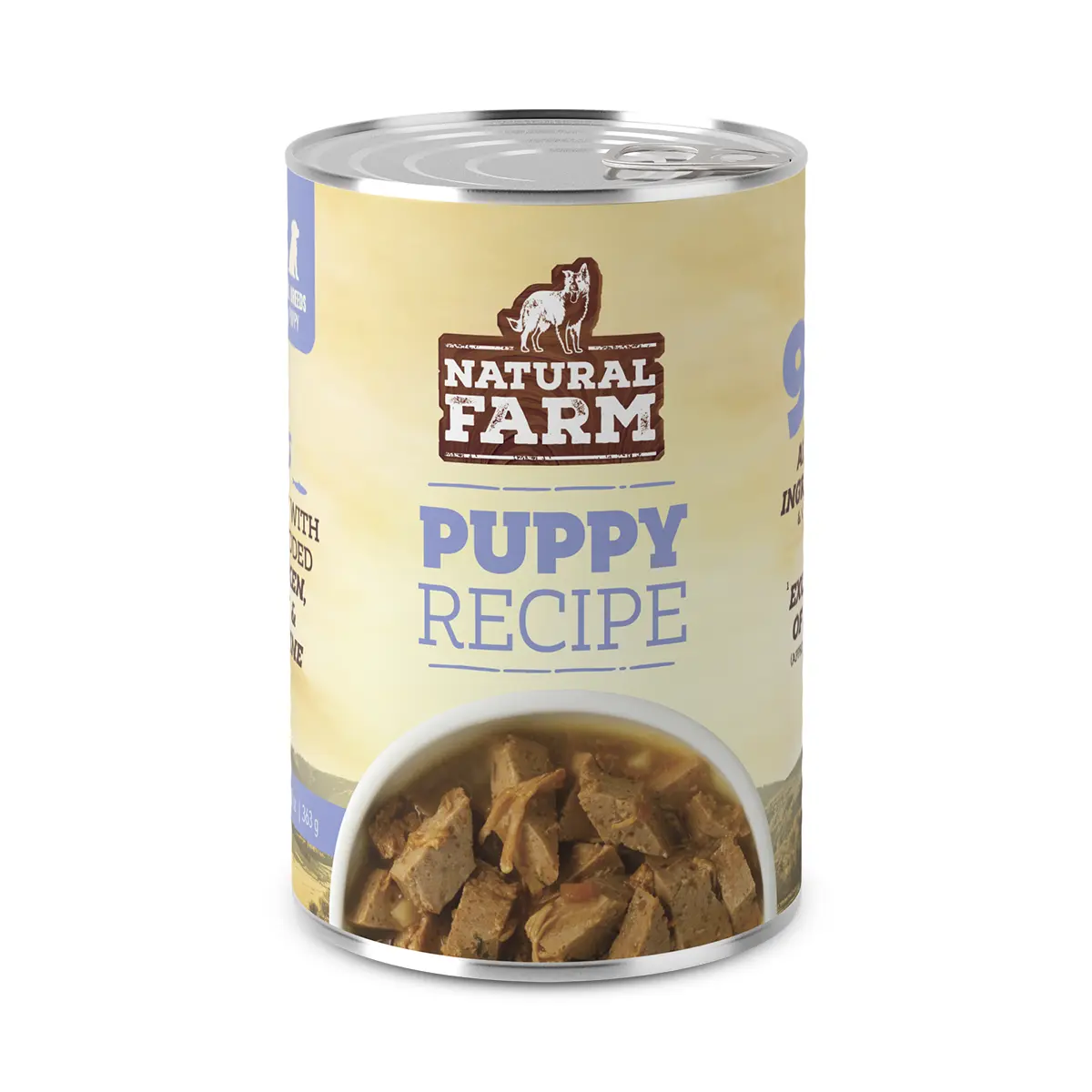 Natural Farm Puppy Wet Food Multi-Pack - 12 x 12.8-oz Cans, 95% Animal Ingredients (Chicken, Duck, Sardine), Multi-Protein Formula for Growing Puppies, Chicken Bone Broth Base, Hydration Boost, Complete & Balanced with Broccoli, Carrots, No Organ Meats, D