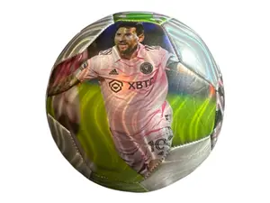 Green and pink color  Leather Ball soccer ball PVC soccer ball standard size 5 football