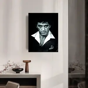 Painting Calligraphy Minimalist Inner Frame Painting Elevate Your Space Light Luxury S-Scarface Inner Frame Classic Decor Create a Premium Home Movie Vibe No Drilling Needed Easy Retro to Hang HD Art Inner Frame