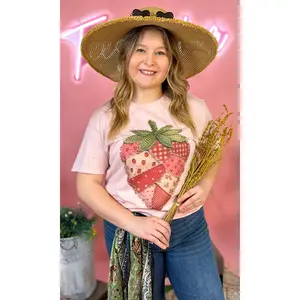 Strawberry Patchwork Graphic T-Shirt